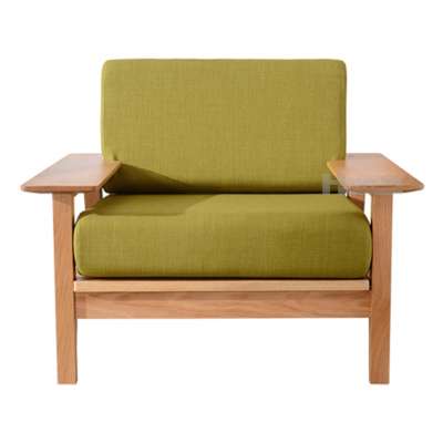 Latest simple design comfortable living room furniture wooden single seat sofa