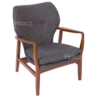 Scandinavian living room furniture wooden fabric lounge chair replica