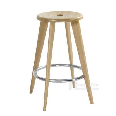 Modern commercial wooden round stool use for bar